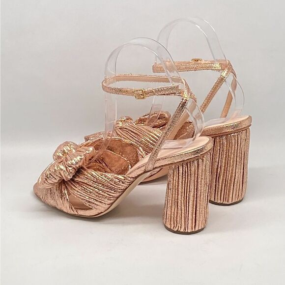 Loeffler Randall  Camellia Rose Pleated Bow Heel Sandals size 7 - Picture 8 of 13